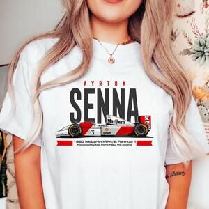 Senna Mclaren Mp4 8 T-Shirt Retro Formula One Racing Tee